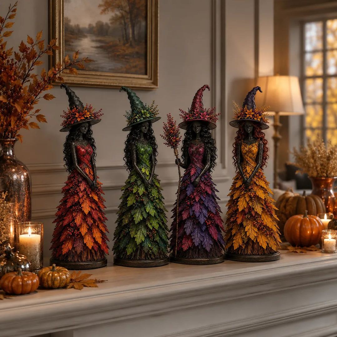 Autumn Witch Figurine Resin 12.2 Inch 10