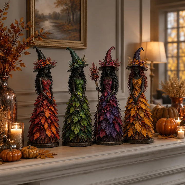 Autumn Witch Figurine Resin 12.2 Inch 10