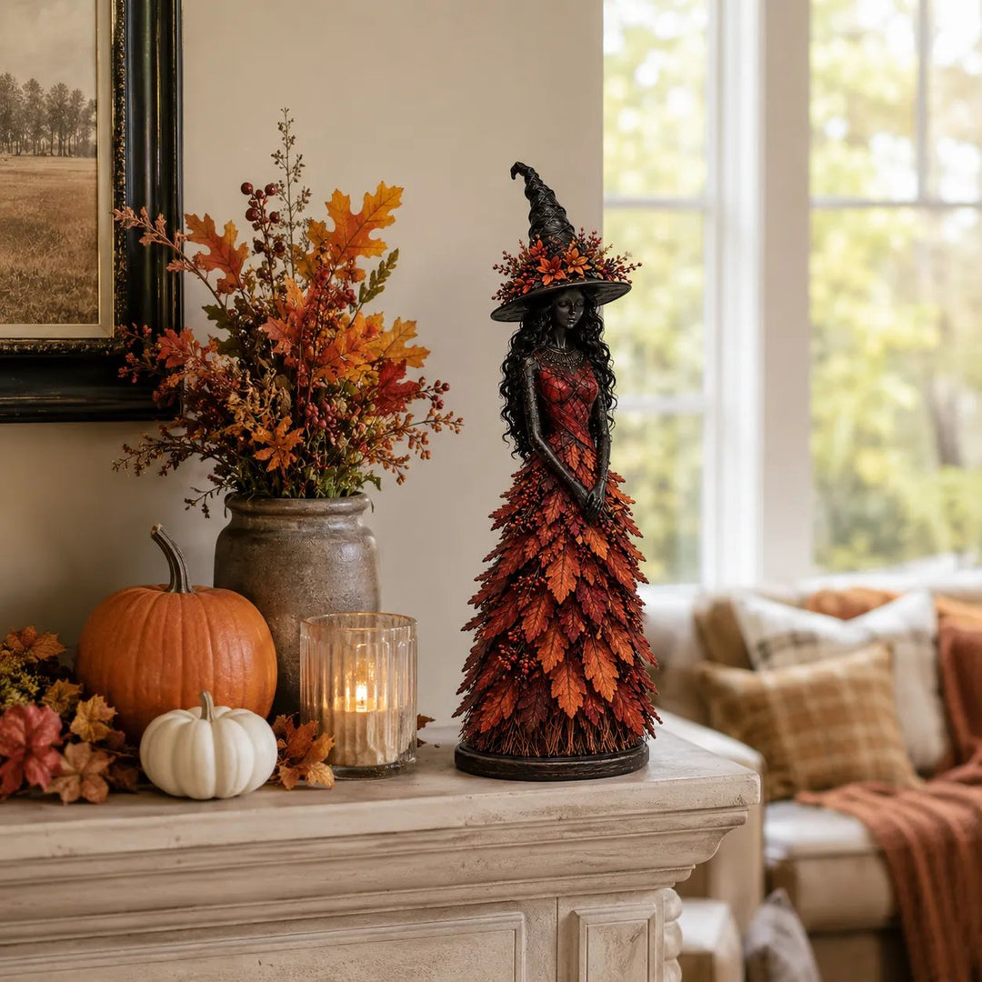 Autumn Witch Figurine Resin 12.2 Inch 11
