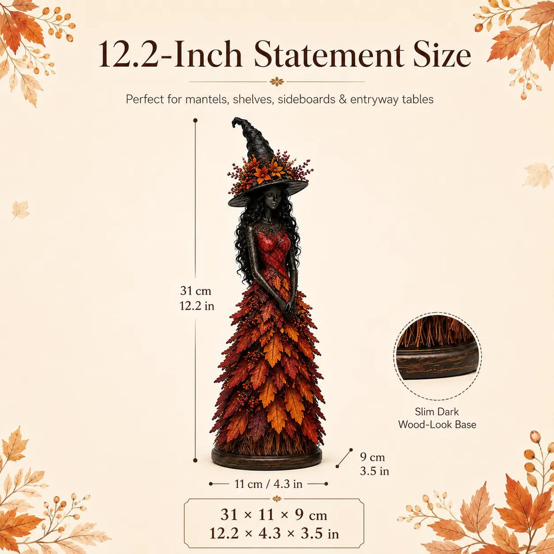Autumn Witch Figurine Resin 12.2 Inch 2
