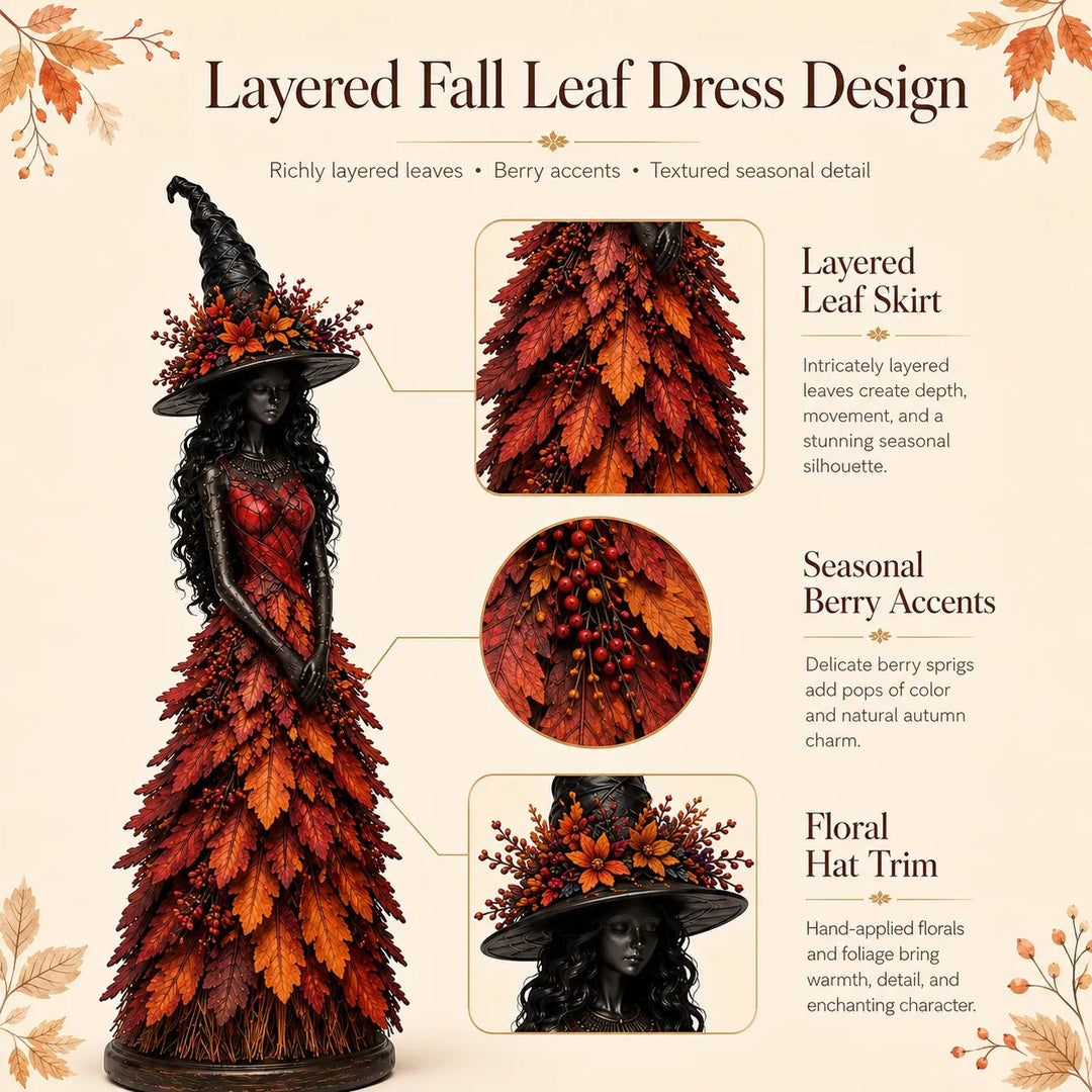 Autumn Witch Figurine Resin 12.2 Inch 3