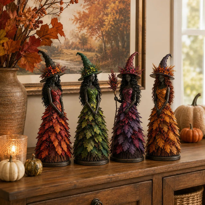 Autumn Witch Figurine Resin 12.2 Inch 6