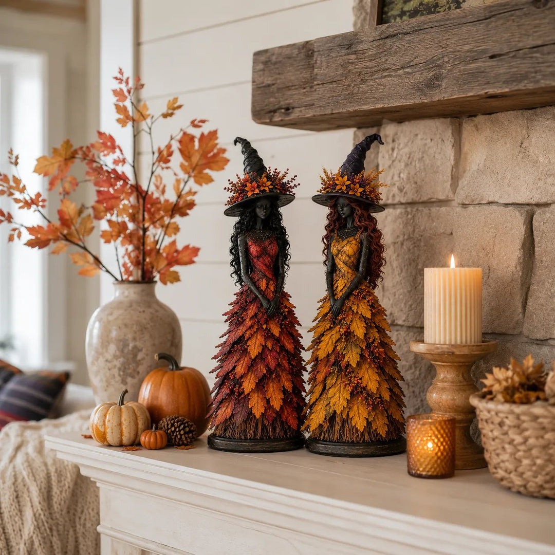 Autumn Witch Figurine Resin 12.2 Inch 7