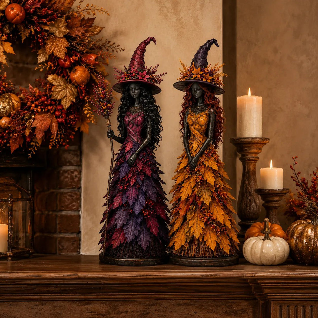 Autumn Witch Figurine Resin 12.2 Inch 8
