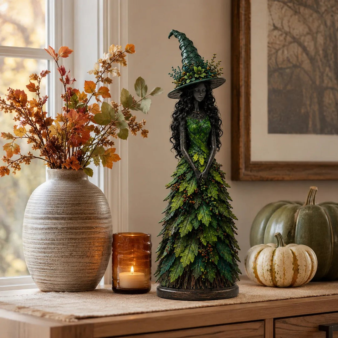 Autumn Witch Figurine Resin 12.2 Inch Forest Spell 1