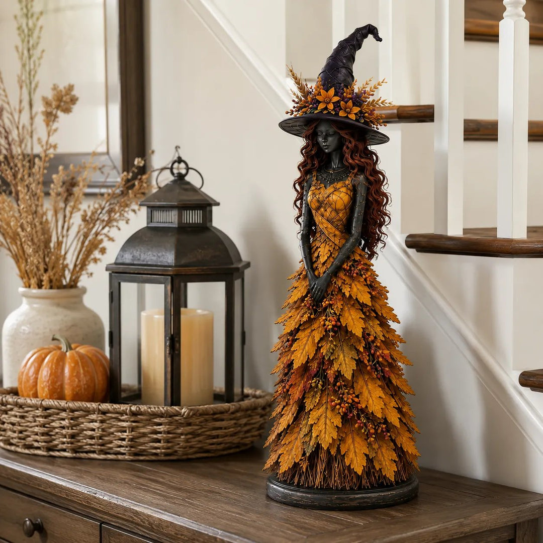 Autumn Witch Figurine Resin 12.2 Inch Golden Harvest 1