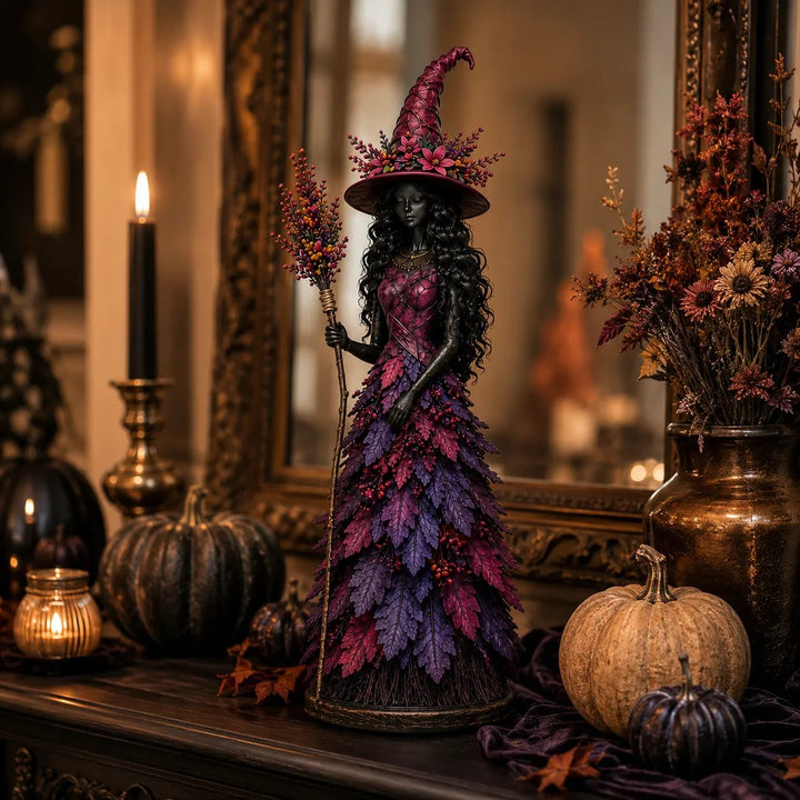 Autumn Witch Figurine Resin 12.2 Inch Midnight Bloom 1