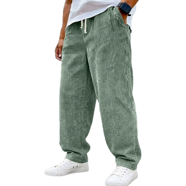 Baggy Fit Corduroy Drawstring Pants Sage Green 1