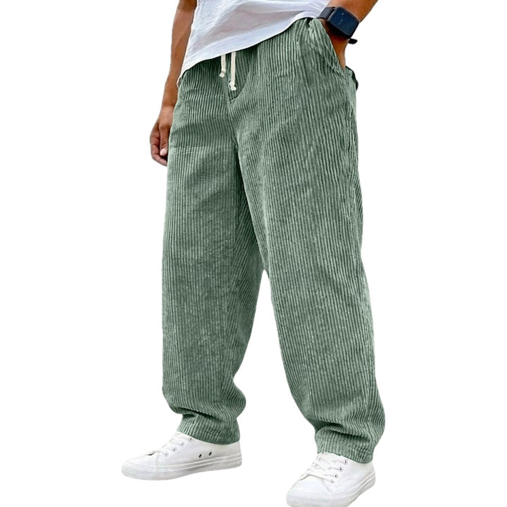 Baggy Fit Corduroy Drawstring Pants on white