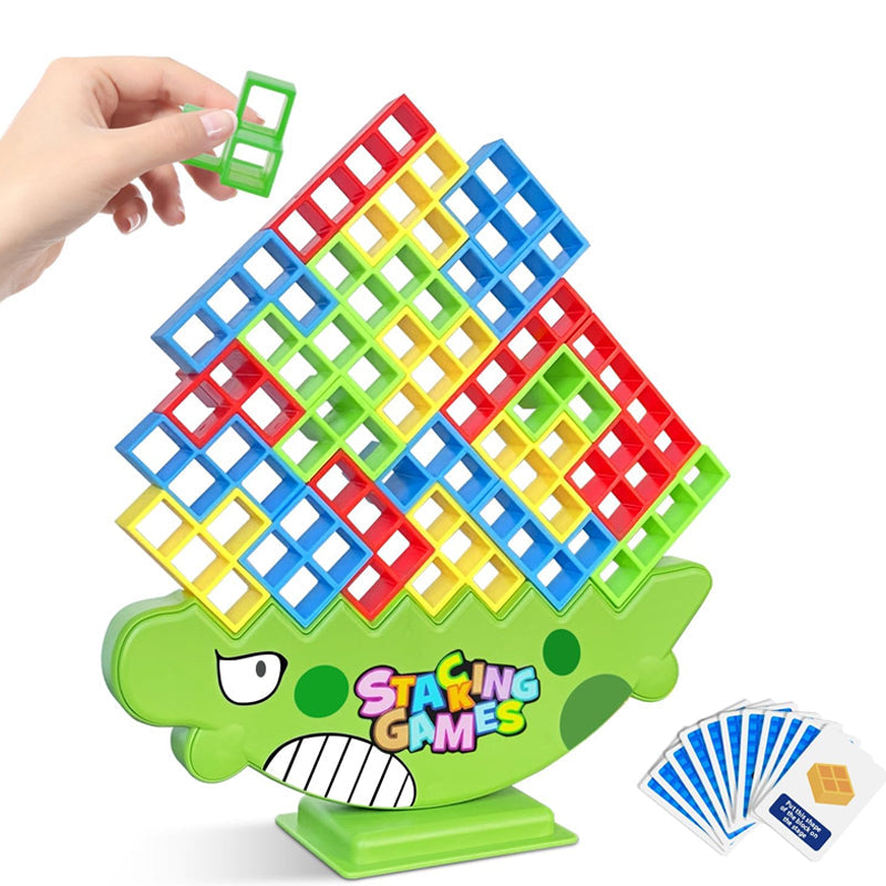 Balance Tower Stacking Game 48 Blocks Set of 3 Dinosaur 1