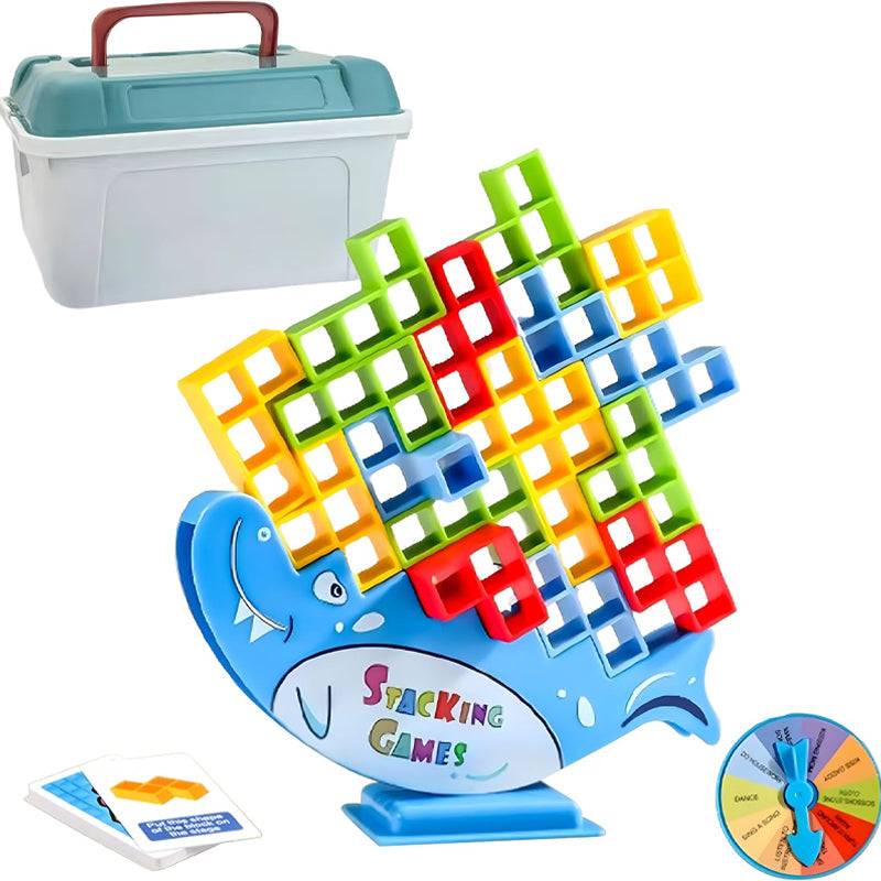 Balance Tower Stacking Game 48 Blocks Set of 3 Shark 1