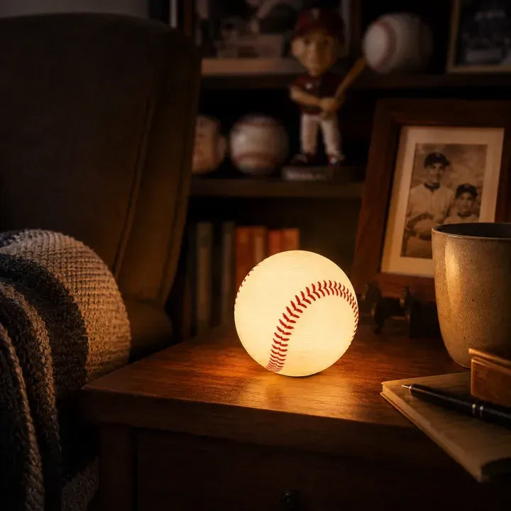 Baseball Night Light 3.1 in PLA Desk Lamp Set of 2 1