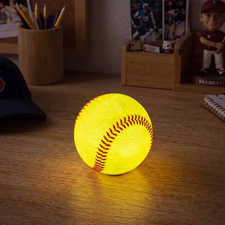 Baseball Night Light 3.1 in PLA Desk Lamp Set of 2 3