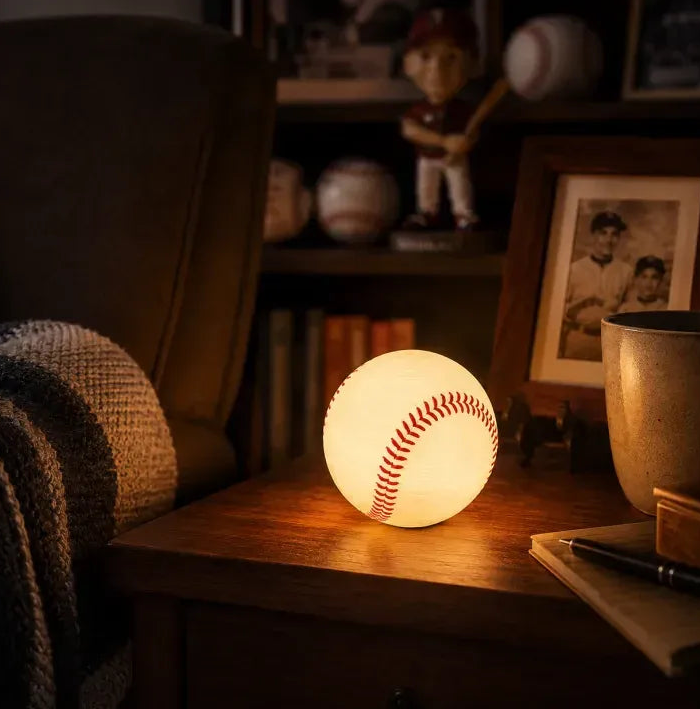 Baseball Night Light 3.1 in PLA Desk Lamp Set of 2 Baseball 1