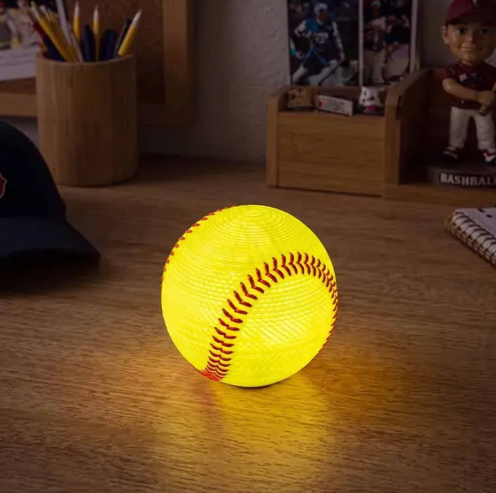 Baseball Night Light 3.1 in PLA Desk Lamp Set of 2 Softball 1
