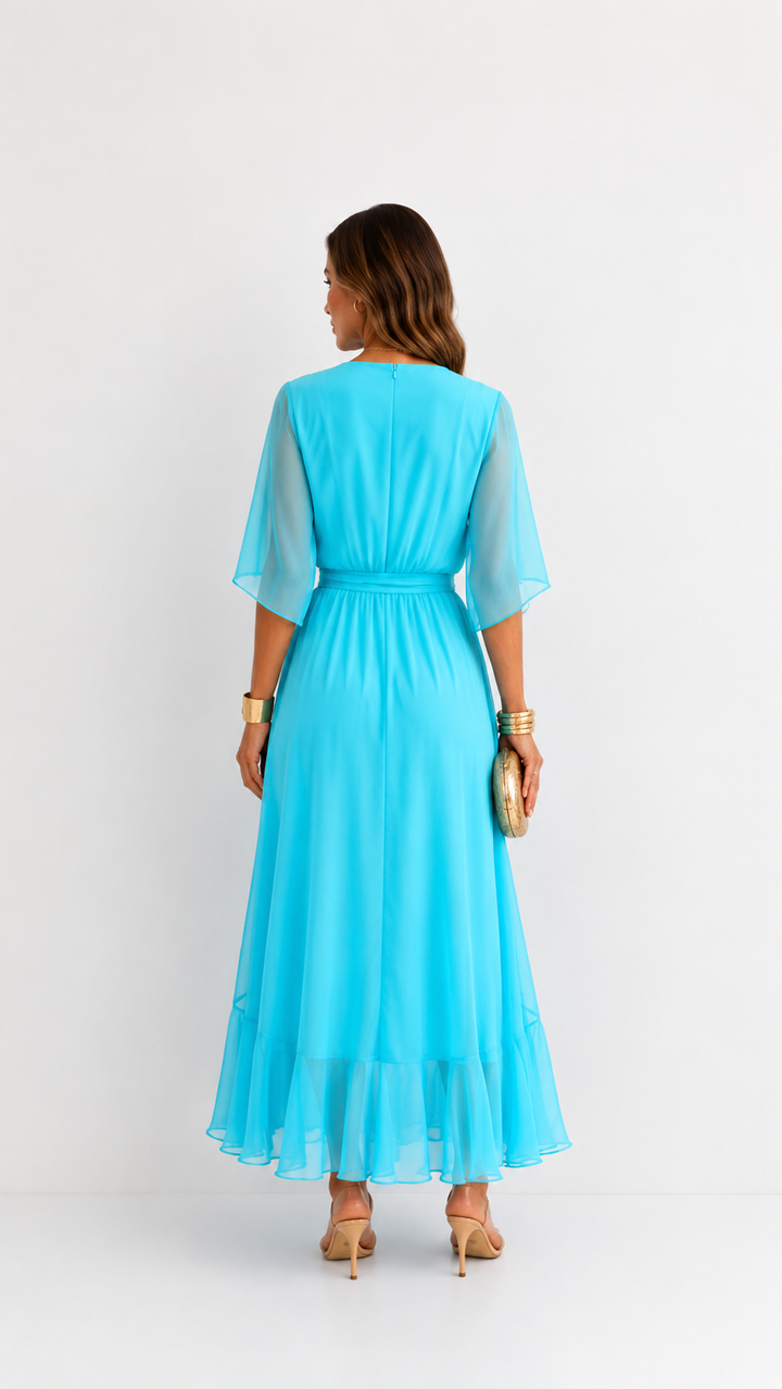 LOTTIE | TUMMY COVERAGE WRAP MAXI DRESS