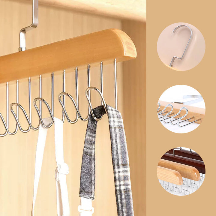 Belt Hanger Wooden 11 Inch Natural or Dark Wood 2