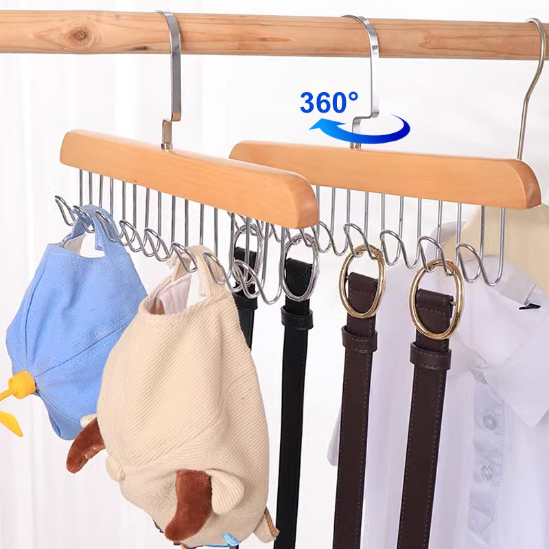 Belt Hanger Wooden 11 Inch Natural or Dark Wood 3