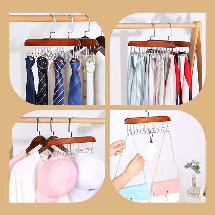 Belt Hanger Wooden 11 Inch Natural or Dark Wood 4
