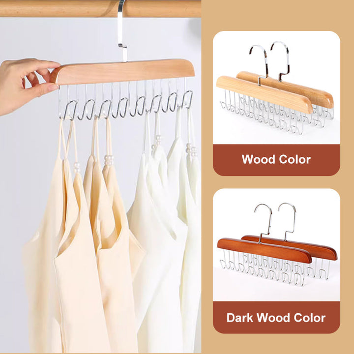 Belt Hanger Wooden 11 Inch Natural or Dark Wood 5