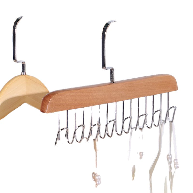 Belt Hanger Wooden 11 Inch Natural or Dark Wood on white