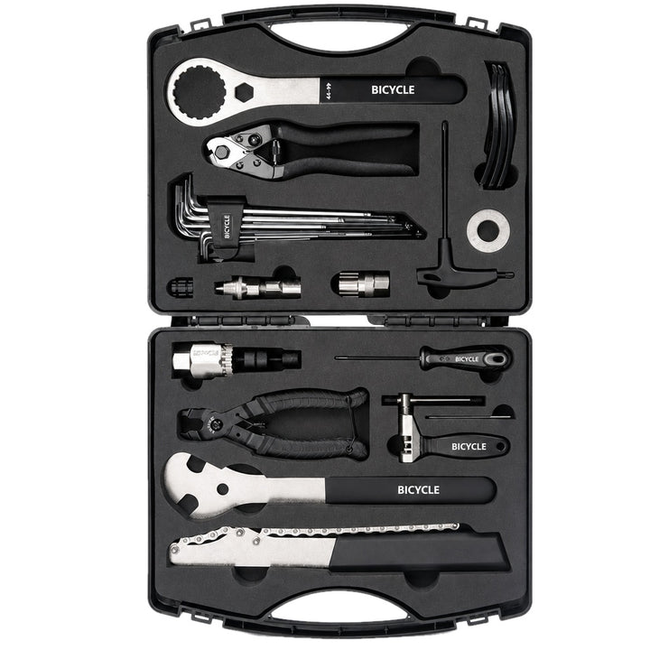 Bicycle Repair Tool Kit with Case on white