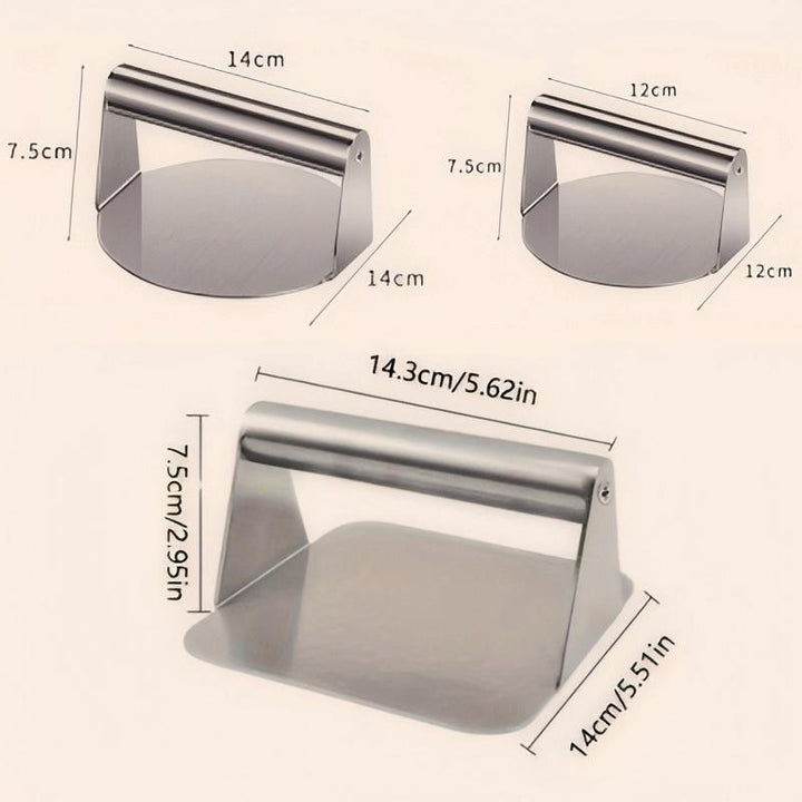 Burger Press Stainless Steel Set of 2 1