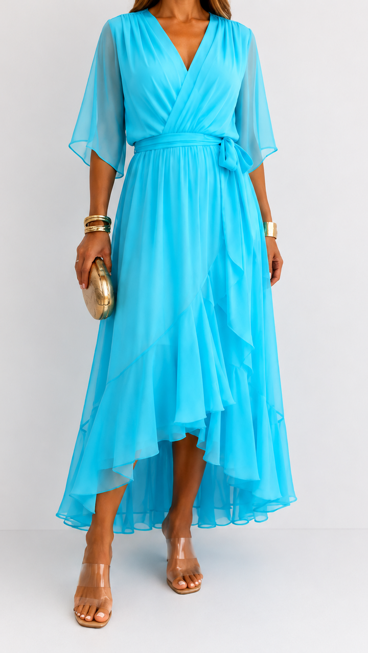 LOTTIE | TUMMY COVERAGE WRAP MAXI DRESS