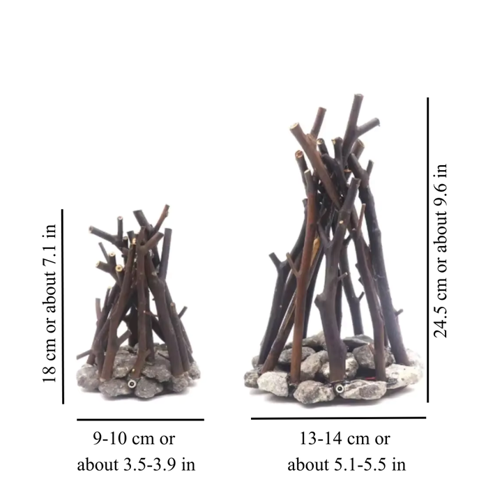 Campfire LED Lamp Rechargeable with Twig and Stone Base 3