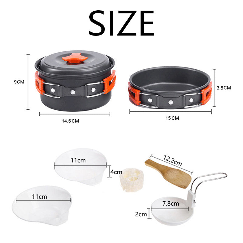 Camping Cookware Set Pot and Pan with Bag 1