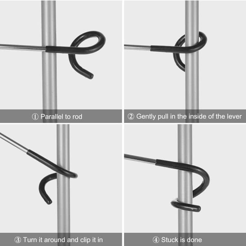 Camping Hook S Shape Iron Set of 3 Black 1