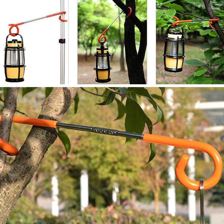 Camping Hook S Shape Iron Set of 3 Orange 1