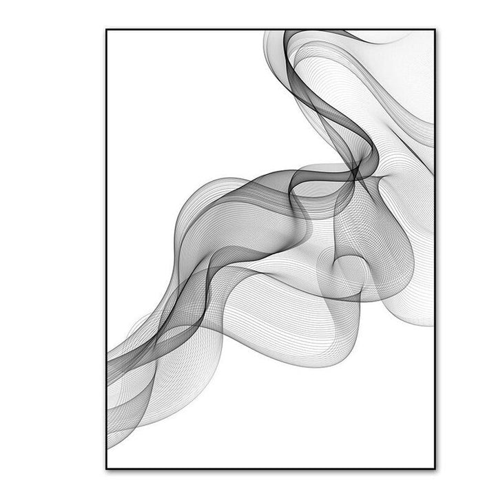 Canvas Wall Art Black Wave Line Prints Set of 3 Unframed 3