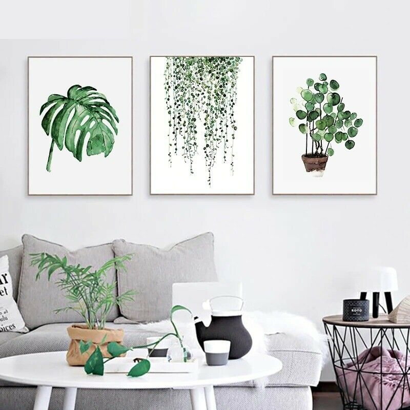 Canvas Wall Art Tropical Leaf Prints Set of 9 Unframed 10