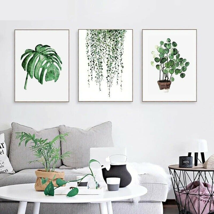 Canvas Wall Art Tropical Leaf Prints Set of 9 Unframed 10
