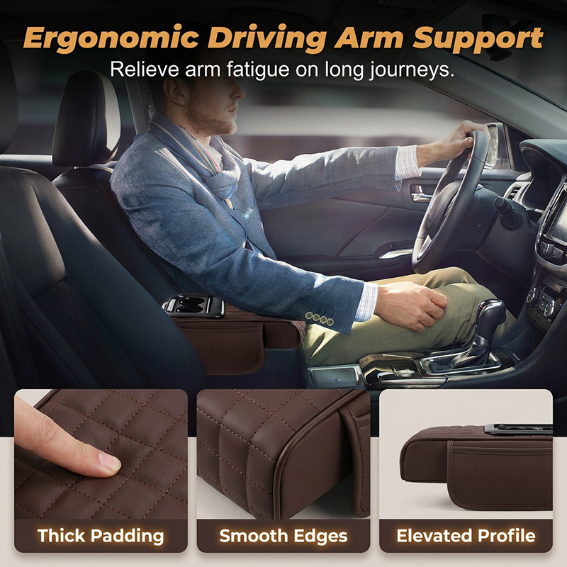 Car Console Armrest Organizer with Cup Holders Set of 3 4