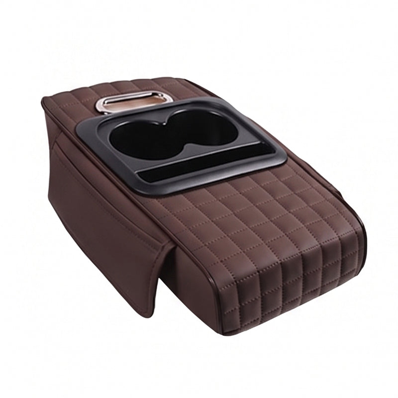 Car Console Armrest Organizer with Cup Holders Set of 3 Coffee 1