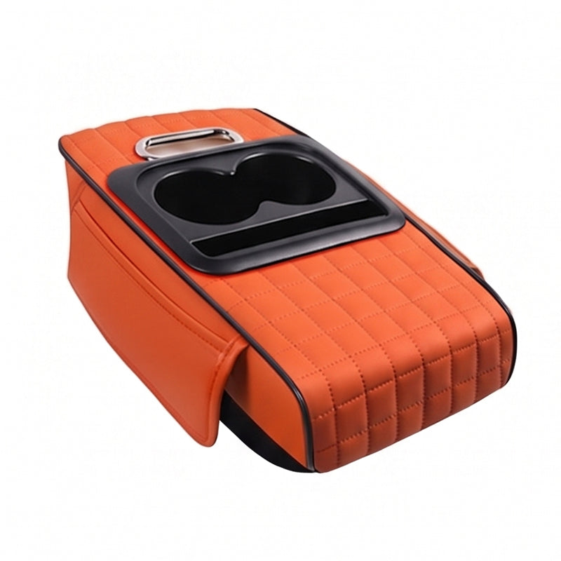 Car Console Armrest Organizer with Cup Holders Set of 3 Orange 1