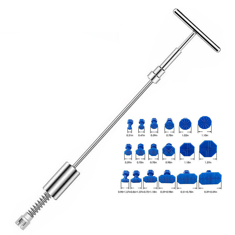 Car Dent Puller Kit T Bar with Glue Tabs 18 Blue Tabs 1