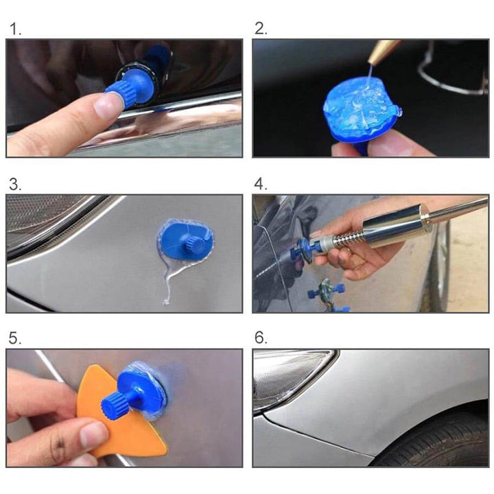 Car Dent Puller Kit T Bar with Glue Tabs 3