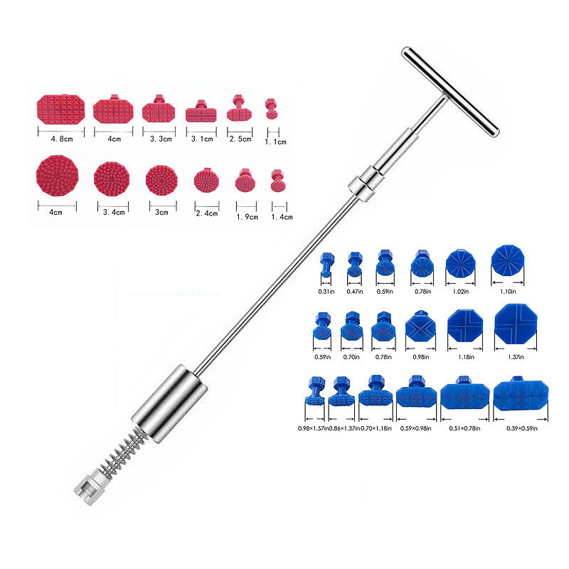 Car Dent Puller Kit T Bar with Glue Tabs 30 Red and Blue Tabs 1