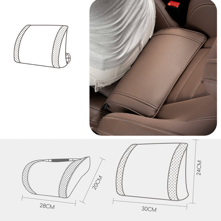 Car Lumbar Pillow Memory Foam PU Leather 1