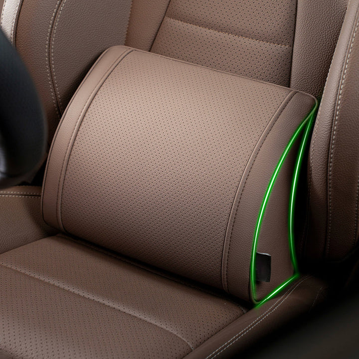 Car Lumbar Pillow Memory Foam PU Leather 2