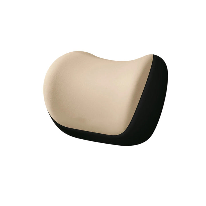 Car Neck Pillow Memory Foam Faux Suede Set of 3 Beige 1