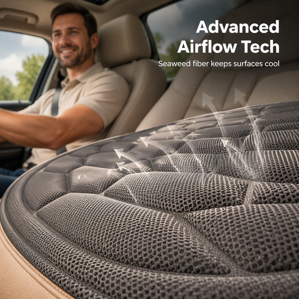 Car Seat Cushion Seaweed Fiber Front and Rear 2