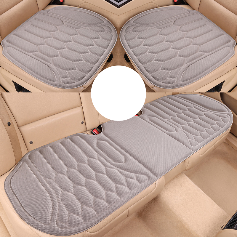 Car Seat Cushion Seaweed Fiber Front and Rear Light Gray 3