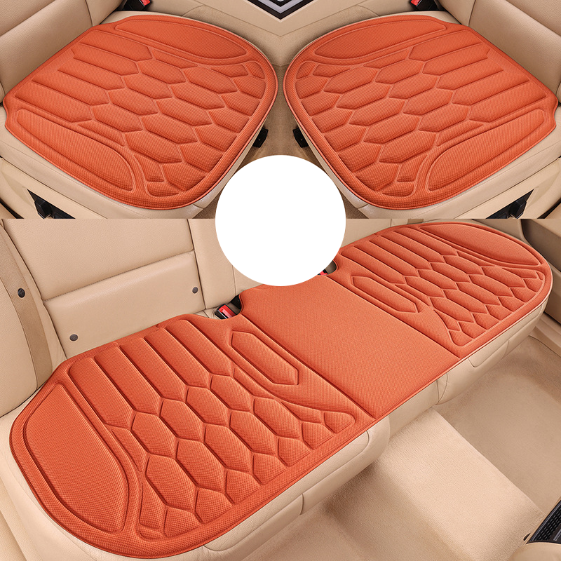 Car Seat Cushion Seaweed Fiber Front and Rear Orange 3