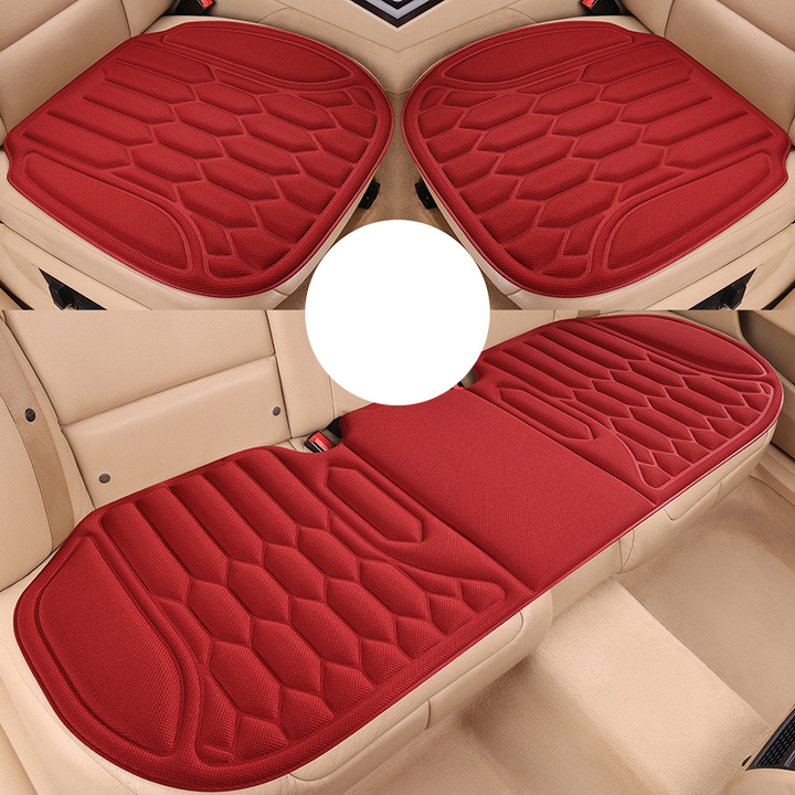 Car Seat Cushion Seaweed Fiber Front and Rear Red 3