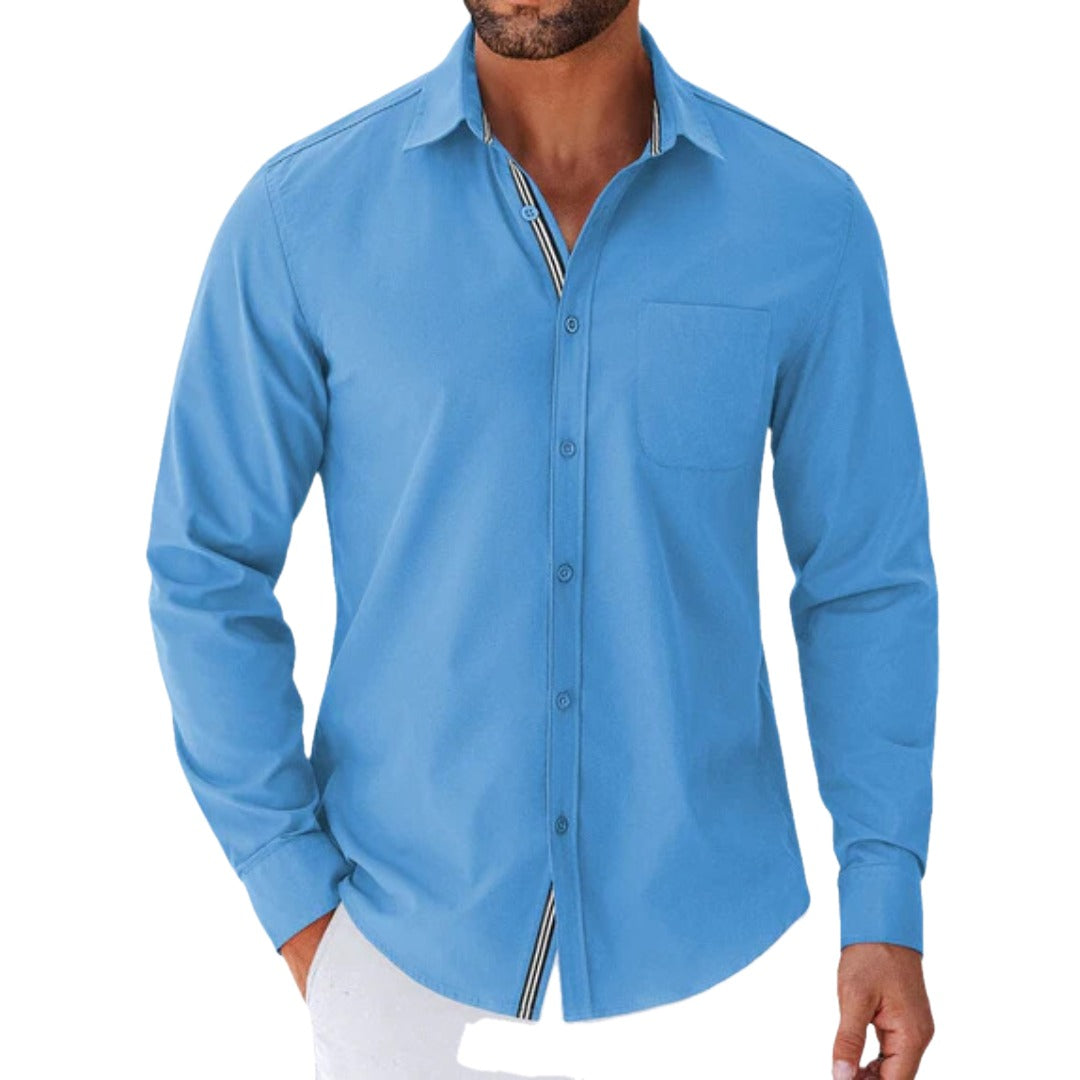 Casual Button Down Shirt Chest Pocket on white