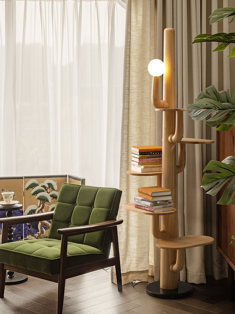 Cat Tree Floor Lamp Solid Wood Platforms Globe Light 74 in Set of 3 7